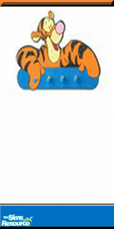 Sims 2 — Tigger Coat Rack Panel by SpunkyBel — Part of set. See matching walls and floor. Perfect in any childs room or
