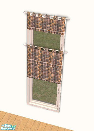 Sims 2 — Plum Mosiac Kitchen Cafe Curtains by STP Carly — Perk up your kitchen with some colorful mosiac tiles!