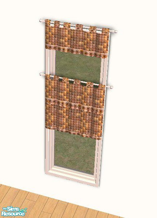 Sims 2 — Autumn Mosiac Kitchen Cafe Curtains by STP Carly — Perk up your kitchen with some colorful mosiac tiles!