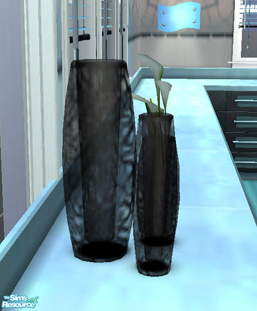 Sims 2 — Oxanna Glass vase collection. by Cloisonne — Black patterned glass vase.
