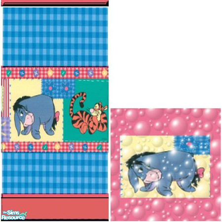 Sims 2 — Tigger and Eyore Wall and Floor Set by SpunkyBel — Perfect in any child's room or nursery. Minimal costs with