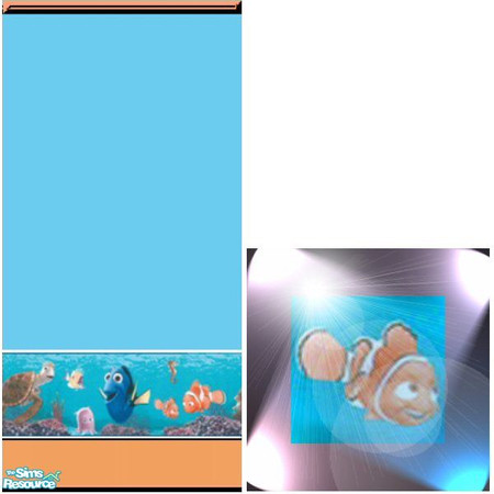 Sims 2 — Nemo Wall and Floor Set by SpunkyBel — This set is perfect in any child's room or nursery. Minimal costs with