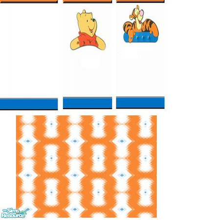 Sims 2 — Pooh and Tigger Coat Rack Set by SpunkyBel — Perfect for the little man's room or nursery. Minimal costs with