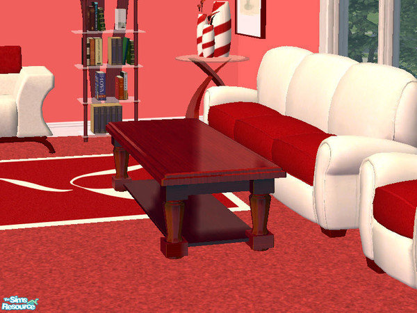 Sims 2 — White and Red coffetable by TSR Archive — White and Red coffetable