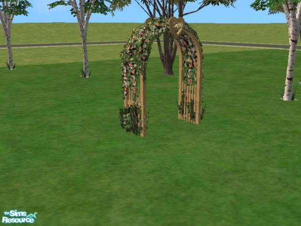 Sims 2 — Tea Rose Wedding Arch by toriamos — The arch and the flowers are recolored.