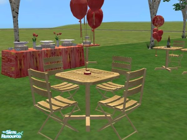 Sims 2 — Tea Rose Wedding Table by toriamos — A non-white table to match the wedding chair.