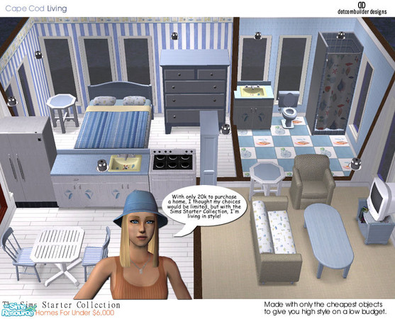 Sims 2 — Sims Starter Collection- Cape Cod Living by dotcombuilder — For sims on a budget, the Sims Starter Collection