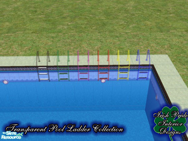 Sims 2 — Transparent Pool Ladder Set by Irish Pride — The Transparent Pool Ladder set is the perfect match for the new