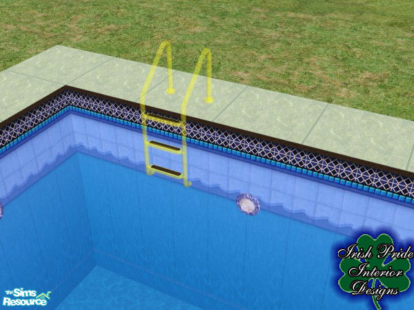 Sims 2 — Yellow Transparent Pool Ladder by Irish Pride — The yellow pool ladder, part of the transparent pool ladder set.