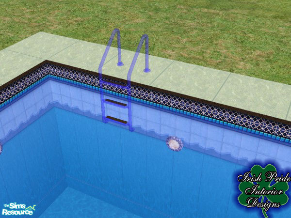 Sims 2 — Blue Transparent Pool Ladder by Irish Pride — The blue pool ladder, part of the transparent pool ladder set. By