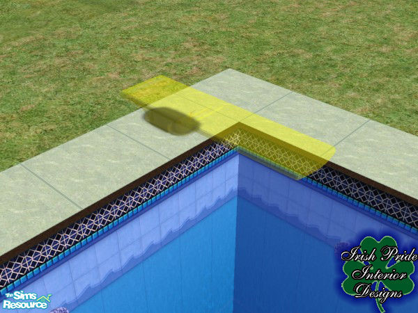 Sims 2 — Yellow Transparent Diving Board Base by Irish Pride — The yellow diving board base, part of the transparent