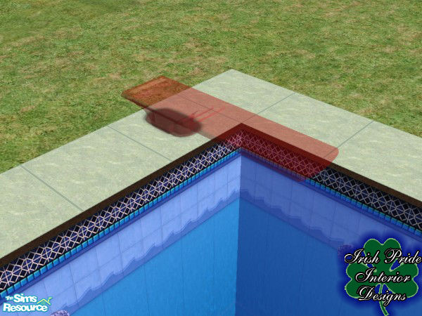 Sims 2 — Red Transparent Diving Board Base by Irish Pride — The red diving board base, part of the transparent diving