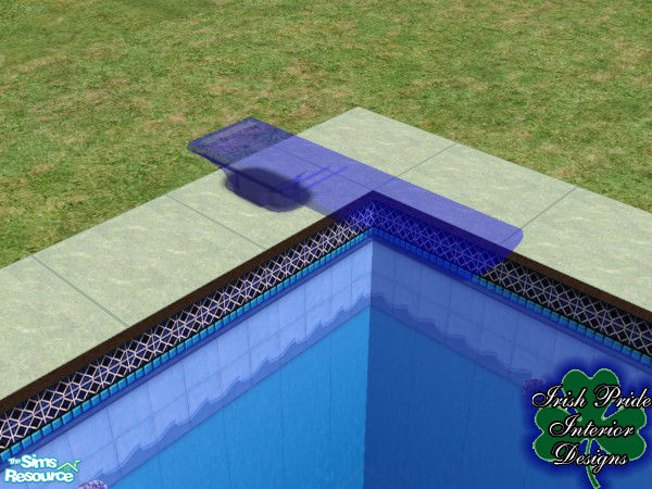 Sims 2 — Blue Transparent Diving Board Base by Irish Pride — The blue diving board base, part of the transparent diving