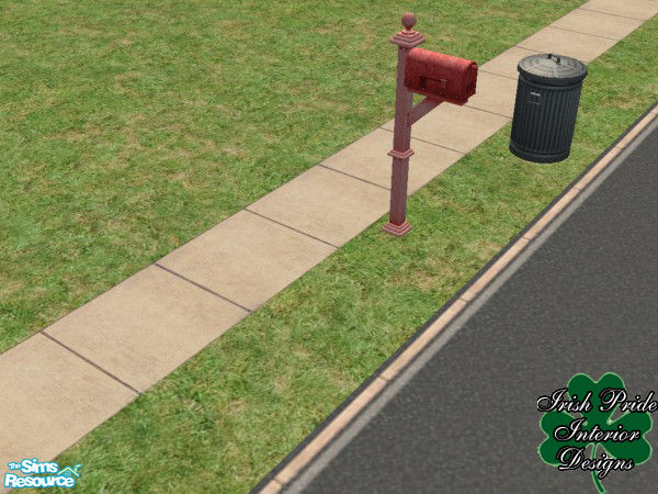 Sims 2 — Red Mailbox by Irish Pride — The Red recolored mailbox is a different look from the old white box. This is a