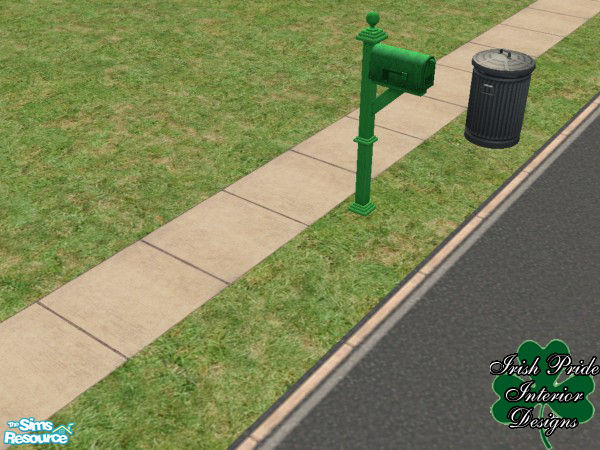 Sims 2 — Green Mailbox by Irish Pride — The Green recolored mailbox is a different look from the old white box. This is a