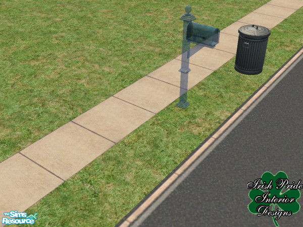 Sims 2 — Blue Glass Mailbox Post by Irish Pride — The Blue glass recolored mailbox post is a different look from the old