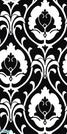 Sims 2 — Bold Black Damask Wallpaper by jigsawtooth — Lovely black and white wallpaper for your sims!