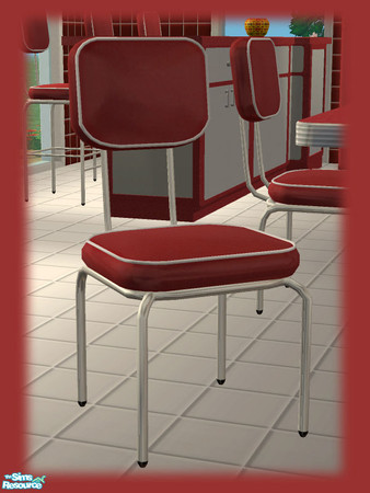 Sims 2 — 50s Retro Kitchen - Chair - Cherry by Shakeshaft — Part of the Fourth recolour of the 50\'s Retro Kitchen in