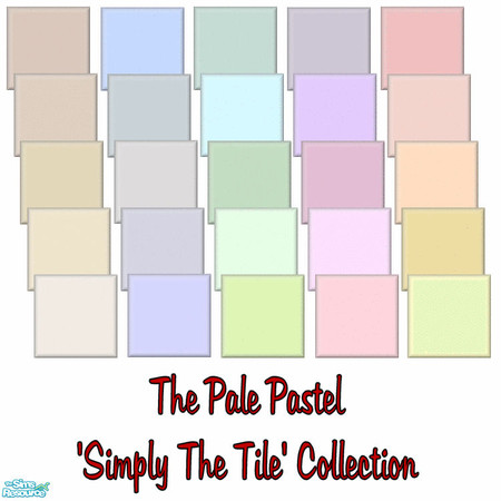 Sims 2 — Pale Pastel Collections - Simply The Tiles by shadow66 — This is a set of plain & simple floor tiles in 25