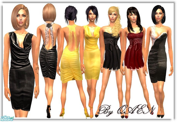 Sims 2 — QaenSet_o21 by Qaen — 5 new formal&everyday for female adult sim.I hope you like them.Enjoy!