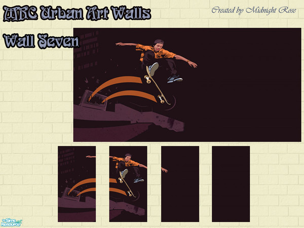 Sims 2 — MRC Urban Art Wall 7 by MidnightRose — Sim teens are going crazy with the spray cans! Lucky for them some local