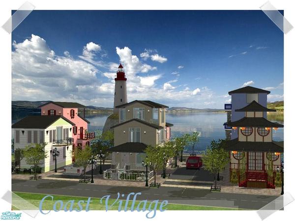 Sims 2 — Coast Village by srgmls23 — A coast village with nice houses, a church,a chinese restaurant and a beach, where