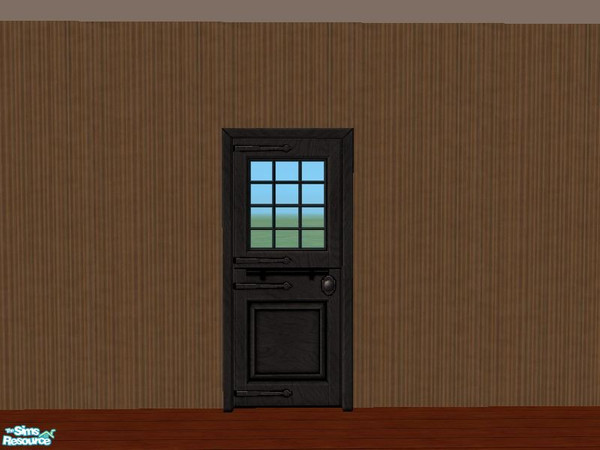 Sims 2 — Country Exterior Doorin Black by tamlfra — Now you can have black on the outside of the house only..... or