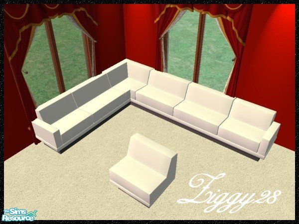 Sims 2 — ziggys Sectional Seating by ziggy28 — Re-colour of the section seating in white. This file will re-colour both