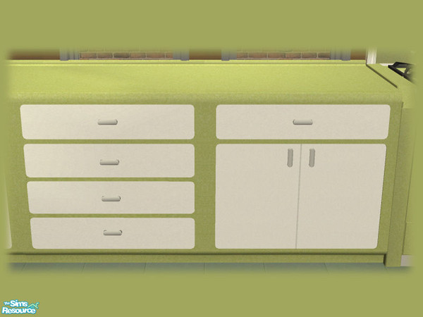 Sims 2 — 50s Retro Kitchen - Countertop - Green  by Shakeshaft — Part of the Fifth recolour of the 50\'s Retro Kitchen in