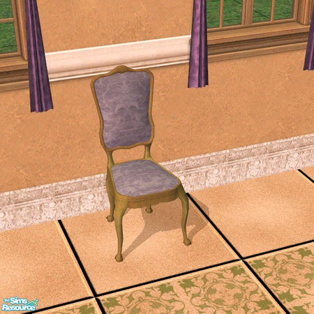 Sims 2 — Italian Dining Chair Cushion by Nikki041498 — Pale purple brocade to compliment the grapes on the walls. *Fixed