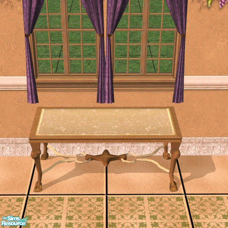 Sims 2 — Italian Dining Table by Nikki041498 — Sandstone top and leg brace with sand tone wood for the body. *Fixed File*