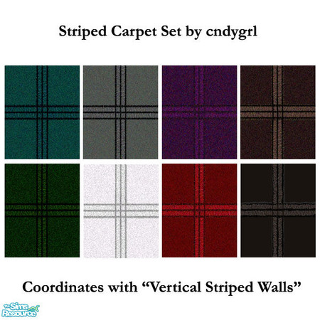Sims 2 — Striped Carpet Set by oldmember_cndygrl2 — These beautiful and rich colors coordinate with my "Vertical