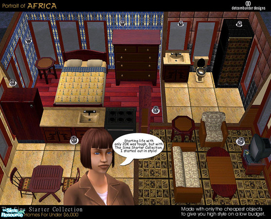 Sims 2 — Sims Starter Collection- Portrait of Afr by dotcombuilder — For sims on a budget, the Sims Starter Collection