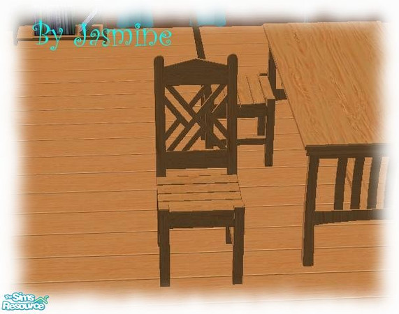 Sims 2 —  by Jasminevs81 — Warm wooden dining chairs.