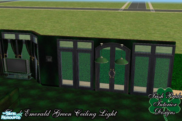 Sims 2 — Dark Emerald Green Ceiling Light by Irish Pride — The dark emerald green ceiling light, part of the dark green