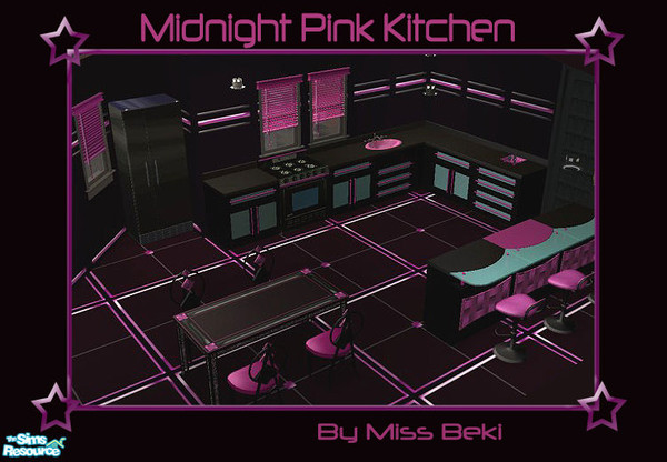 Sims 2 — Midnight Pink Kitchen Dining by miss_beki — Midnight Pink Kitchen & Dining Collection. Unique &