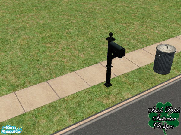 Sims 2 — Black Mailbox Post by Irish Pride — The Black recolored mailbox post is a different look from the old white box.