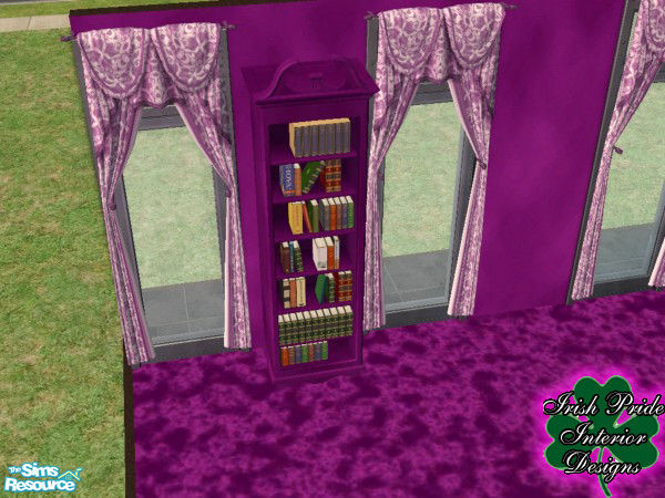 Sims 2 — Amethyst Book Case by Irish Pride — The amethyst book case, part of the amethyst living room set. By Irish Pride