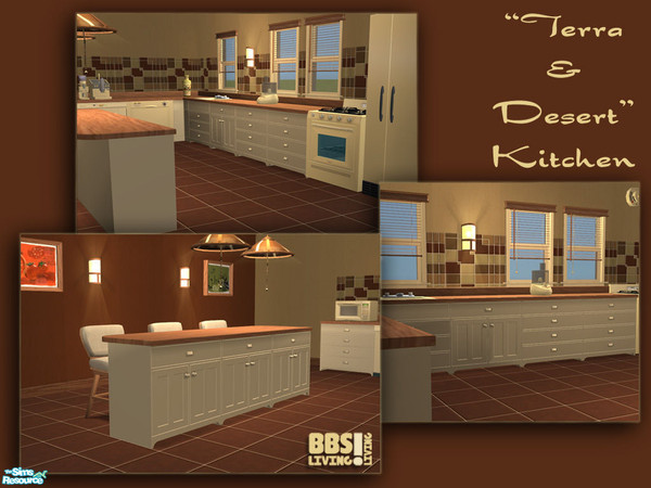 Sims 2 — Terra & Desert Kitchen-set by BetterbeSim — A comfortable kitchen with a warm touch of terracotta. Includes
