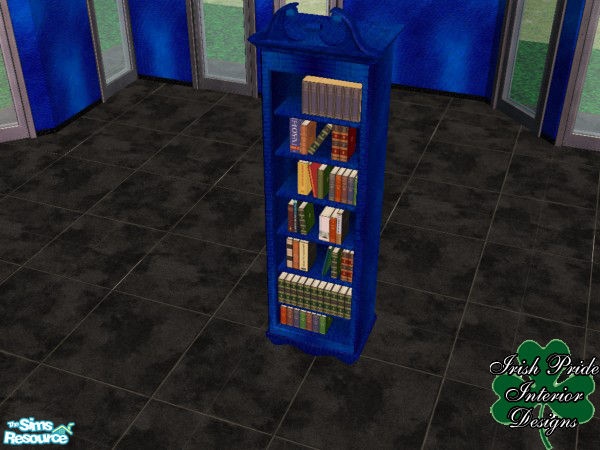 Sims 2 — Sapphire Book Case by Irish Pride — The sapphire book case, part of the sapphire living room set. By Irish Pride