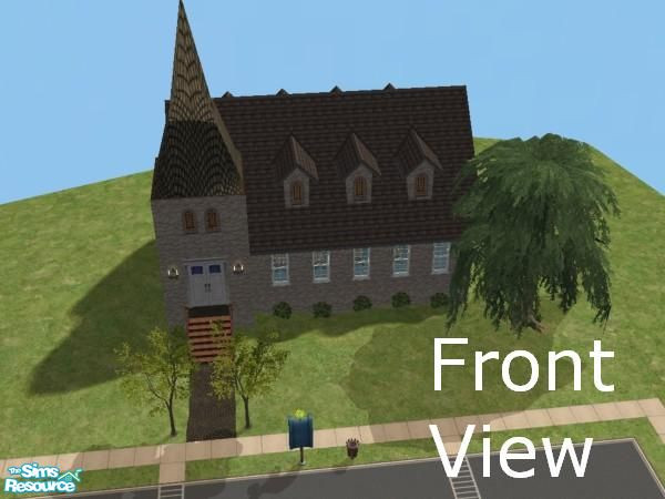Sims 2 — Stone Church by bcfox40 — Over 200 years old, this church makes a great addition to any Sim town. 