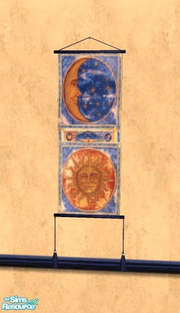 Sims 2 — Celestial Painting by Bitzybus — Moon & sun to go with the set.