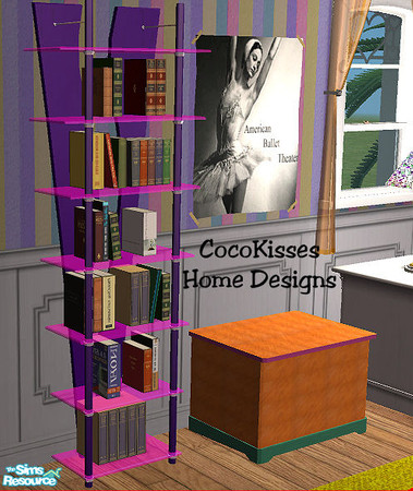 Sims 2 — Bookcase Mauve GLASS by oldmember_CocoKissesNYC — This download is for the GLASS portion of the object. ---