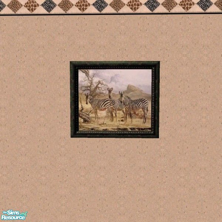 Sims 2 — Going Wild - Zebra Painting by Bitzybus — To go with the "Going Wild Bedroom set".