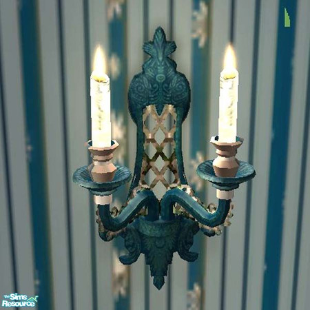 Sims 2 — Blue wall candles with silver trim by buntah — This is part of my Learning Center set.