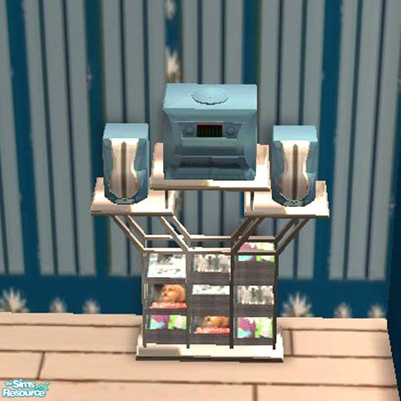 Sims 2 — Blue stereo on silver stand by buntah — This is part of my Learning Center set.