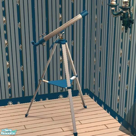 Sims 2 — Blue & silver telescope by buntah — This is part of my Learning Center set.