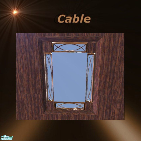 Sims 2 — country cow hide mirror by cablebabee — mirror to place above desk to create vanity