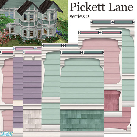 Sims 2 — Pickett Lane series 2 by shtinky — I've extended on this series with new walls in rose pink and mint green, and