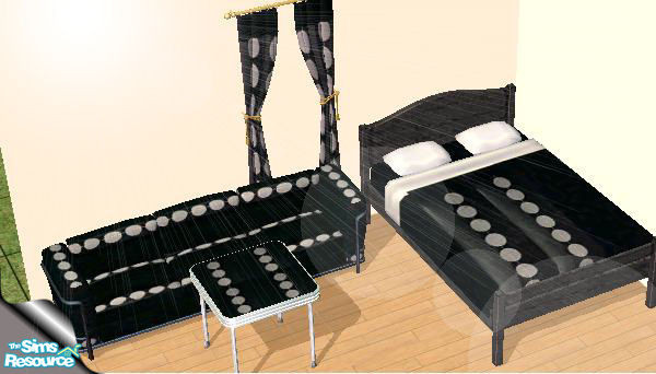 Sims 2 — Modern Set by AngelKitten056 — Some silver dots and black make a very slick modern look. Will be a great